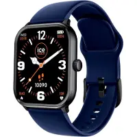 Ice Watch Ice Smart 1.85 Zoll Smartwatch mit Silikonarmband Schwarz Blau IP68 Wasserdicht Modern Digital