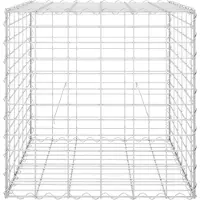 vidaXL Cloris DesignMöbel Beete - Silber Würfel-Gabionen-Hochbeet Stahldraht 60x60x60cm Schlichtes1379013
