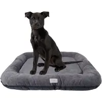 BOUTIQUEZOO Hundebett - Wasserfest, Waschbar Hundematte aus Codura | In & Outdoor für mittelgroße und große Hunde | Farbe: Graphit, Größe L: 95 x 75 cm