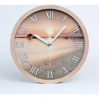 Tulup Holzuhr 20fi cm wanduhr - weiße Spitzen - Malediven-Strand