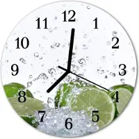 Tulup Glasuhr Wanduhr Küchenuhr Echt-Glas 30fi cm Limette grün