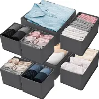 Markenlos Aufbewahrungssystem für Kleiderschrank - 8 Stück faltbare Organizer-Boxen für Unterwäsche, Socken und Accessoires