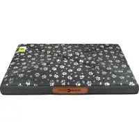Domarex Wasserdichtes XL Hundebett 100x70x5 cm – Robustes und bequemes Hundekissen mit Reißverschluss und einfacher Reinigung - Silberne Pfoten