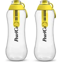 Pearlco Zwei Trinkflaschen mit Filter 0,7 Liter gelb