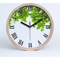 Tulup Holzuhr 20fi cm wanduhr - schwarze Spitzen - Eichenblätter