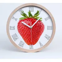 Tulup Holzuhr 30fi cm wanduhr - weiße Spitzen - Erdbeere