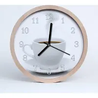 Tulup Holzuhr 30fi cm wanduhr - Kaffeebecher