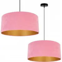 Light11 HOME Kronleuchter Pendelleuchte mit goldenem Velours Lampenschirm – Elegante Hängelampe Deckenlampe für Wohnzimmer und Esszimmer