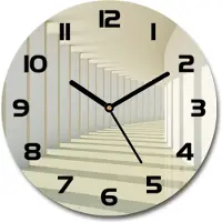 Tulup Wanduhr aus Glas 30fi Glasbild Glasuhr Gehärtetes Glas - schwarze-zeiger - Corridor