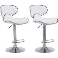 CLP 2er Set Barhocker Las Vegas V2 Kunstleder chrom weiß