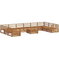 vidaXL Sofagarnituren 11 Stk. Natur Massivholz Akazie