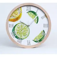 Tulup Holzuhr 20fi cm wanduhr - weiße Spitzen - Zitrone und Limette