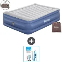 Bestway Luftmatratze - 2-Personen - 152 x 203 x 56 cm - Grau/Blau - Inklusive Zubehör
