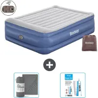 Bestway Luftmatratze - 2-Personen - 152 x 203 x 56 cm - Grau/Blau - Inklusive Zubehör