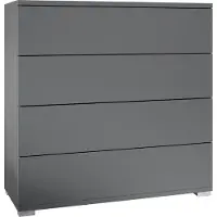 Vladon Kommode Pavos V3, Sideboard mit 4 Schubladen Anthrazit matt/Anthrazit matt (76 x 76 x 35 cm)