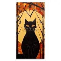 Wallario Design Wanduhr Nachtwächter aus Echtglas, Größe 30 x 60 cm