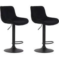 CLP 2er Set Barhocker Lentini Samt schwarz schwarz