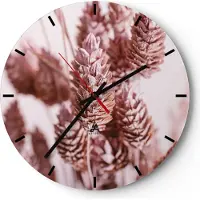 ARTTOR Wanduhr - Rund - Glasuhr - Getrocknet Blume Eco - 30x30cm - Schleichendes Uhrwerk - Lautlos - zum Aufhängen bereit - Dekoration Modern - Wanddekoration aus Glas - C3AR30x30-4912