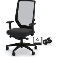 Assmann Bürostuhl Streamo Synchronmechanik mit Netzrücken Schwarz,