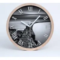 Tulup Holzuhr 25fi cm wanduhr - weiße Spitzen - Steiniger Strand