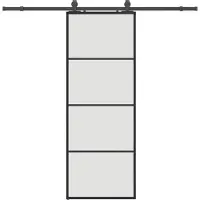 Syfax Schiebetür mit Beschlag Schwarz 76x205 cm ESG-Glas