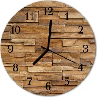 Tulup Glasuhr Wanduhr Küchenuhr Echt-Glas 30fi cm Klinker braun