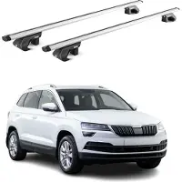 Aurilis Dachträger Grundtäger für Skoda Karoq 2017-2025 90kg Aluminium Silber 2 tlg ABE