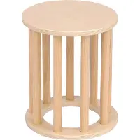 HOME DELUXE Hocker NALAN – Holzfarben, Pappel-Sperrholz (33 x 33 x 10 cm) | Multifunktionale Spielwippe