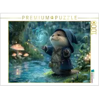 CALVENDO Puzzle Magischer Otter im Zauberwald | 1000 Teile Lege-Größe 64x48cm Foto-Puzzle für glückliche Stunden