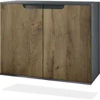 Vladon Kommode Sylt V3, Moderner Küchenschrank mit 2 großen Türen Anthrazit matt / Eiche Ribbeck (92,5 x 73.5 x 35)