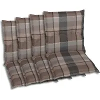 GO-DE Textil, Sesselauflage Niederlehner, 4er-Set, Farbe: braun, Maße ca.: 100 cm x 50 cm x 6 cm