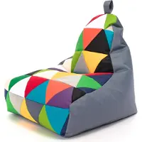 Ecopuf , Keiko Patchwork Sessel Outdoor, Sitzsack, Grau Nc16, Klein