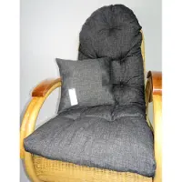 Rattani Auflage/Polster für Schaukelstuhl, Liegestuhl, Ersatzpolster Gr. 130 x 50 x 12 cm + Zierkissen Stoff Nuevo Loneta - EU