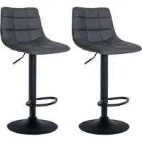 CLP 2er Set Barhocker Jerry Kunstleder schwarz grau
