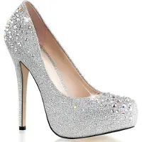 Pleaser DESTINY-06R Damen Pumps von Fabulicious, Silber EU 41, US 11
