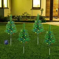 Fiqops Faziango Solar Weihnachtsbaum Bodeneinstecklicht 1-zu-4 4W 8 Leuchtmodi
