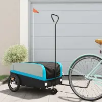 Prolenta Maison Exclusive - Fahrradanhänger Schwarz und Blau 45 kg Eisen