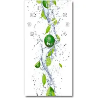 Tulup Wanduhr aus Glas – 30x60 cm - Glasbild - Glasuhr - Gehärtetes Glas -Kalk
