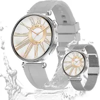 Valdus Damen Smartwatch 1,32 Zoll AMOLED Fitness-Tracker mit Telefonfunktion, IP68 wasserdicht, Herzfrequenzsensor, SpO2 & Schrittzähler – Grau