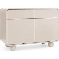 Masseno Kommode TONDO 108 cm Sideboard mit 2 Schubladen und 2 Türen für Wohnzimmer Schlafzimmer Modern 108x39x75 cm Kaschmir / Kaschmir