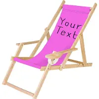 Ferocity Holz Liegestuhl Klappbar Klappliegestuhl mit Armlehne und Getränkehalter Strandstuhl Motiv Bedrucken Rosa Dein Text [119]