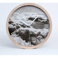 Tulup Holzuhr 30fi cm wanduhr - weiße Spitzen - Luft Wolken