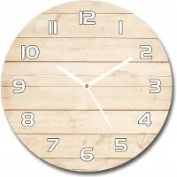 Tulup Stille Glaswanduhr mit bedrucktem Holzhintergrund Fi 30 cm