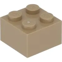 LEGO : 100x Stein 2x2 in dunklem Beige