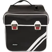 Haberland Doppeltasche Kunstleder 25l Retro schwarz/weiß - stilvolle Gepäcktr....