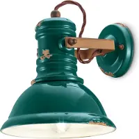 Licht-Erlebnisse Spot Lampe Metall Keramik E27 verstellbar Petrol Shabby Antik Rostbraun Vintage Design Keramikleuchte
