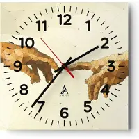ARTTOR Wanduhr - Quadrat - Glasuhr - Abstraktion modern - 30x30cm - Schleichendes Uhrwerk - Lautlos - zum Aufhängen bereit - Dekoration Modern - Wanddekoration aus Glas - C4AC30x30-3713