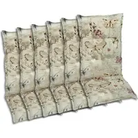 GO-DE Textil, Sesselauflage Hochlehner, 6er-Set, Farbe: beige, Maße ca.: 120 cm x 50 cm x 6 cm