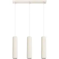 Licht-Erlebnisse Minimalistische Pendelleuchte Creme Aluminium Küche GU10 45 cm verstellbar Hängelampe Esstisch