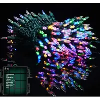 ROSNEK 10M 100 LED Lichterkette Bunt Wasserdicht 8 Modi Batteriebetrieben Innen Garten Party Weihnachten Deko